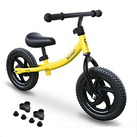 Blusmart Balance Bike Children No Pedal Sport Walking Bicycle Kid Ages 18 Months to 5 Years Old 12 inch Lightweight Balance Training Bikes Boy Girl