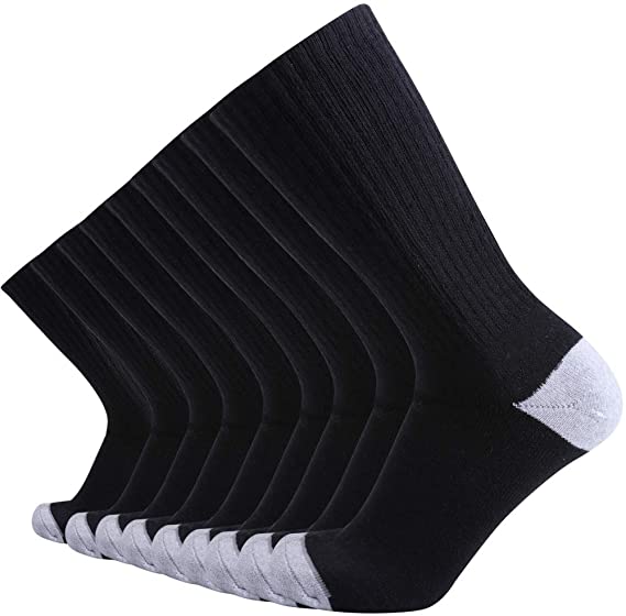 Enerwear-Coolmax Men's Cotton Moisture Wicking Heavy Cushion Crew Socks(6/10 Packs)