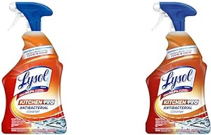 Lysol Pro Kitchen Spray Cleaner and Degreaser, Antibacterial All Purpose Cleaning Spray for Kitchens, Countertops, Ovens, and Appliances, Citrus Scent, 22oz (Pack of 2)