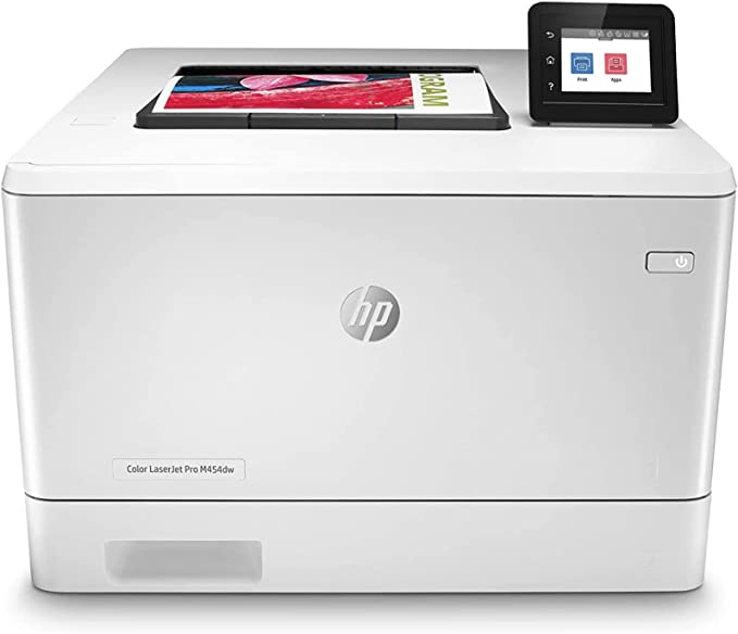 HP Laserjet Pro M454dw Wireless Color Laser Printer (W1Y45A), Print Only, 28ppm, 600x600 dpi, Duplex Printing, 2.7" Color Touchscreen Display, Auto On/Off Technology, Wi-Fi, Lanbertent Printer Cable