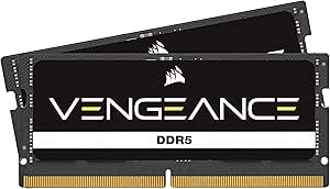 CORSAIR Vengeance SODIMM DDR5 RAM 64GB (2x32GB) 5600MHz CL48 Intel XMP iCUE Kompatibel Computer Speicher – Schwarz (CMSX64GX5M2A5600C48)