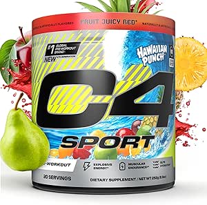 Cellucor C4 Sport Pre Workout Powder - NSF Certified for Sport - Elite Hydration - 200mg Caffeine   Creatine   Beta-Alanine - Electrolytes and Energy Supplement - Hawaiian Punch, 20 Servings