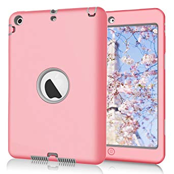 Hocase Dual Layer  Ruggged Hard Rubber Case Apple iPad mini 1 / 2 / 3 - Pink / Grey