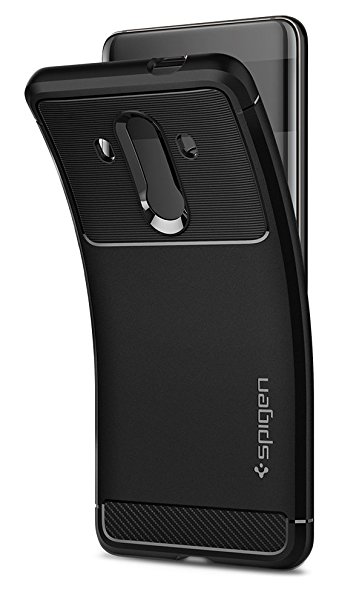 Spigen Rugged Armor Huawei Mate 10 Pro Case with Resilient Shock Absorption and Carbon Fiber Design for Huawei Mate 10 Pro / Mate 10 Porsche Design (2017) - Black