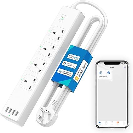 Meross Smart Power Strip, WiFi Power Strip with 20W USB Ports, With Timer, Compatible with Apple HomeKit, Amazon Alexa, Google Home, SmartThings, Voice/Remote Control, 2.4GHz