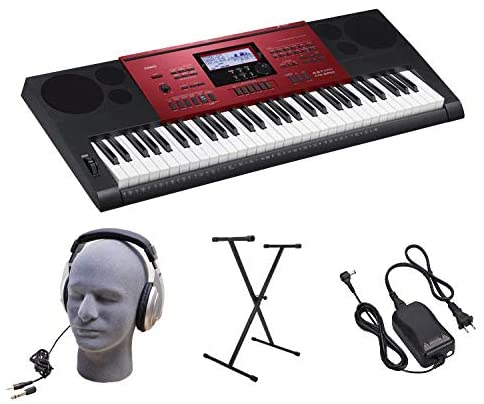 Casio 61-Key Portable Premium Keyboard Pack with Stand, Headphones & Power Supply (CTK-6250 PPK)