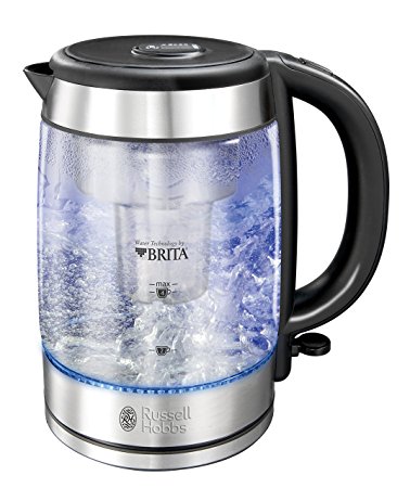 Russell Hobbs 20760 Purity Glass Brita Kettle, 3000 W - Blue Illumination