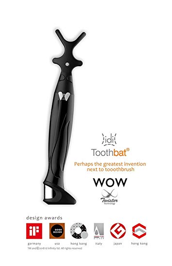 toothbat WOW Dental floss holder for perfect oral hygiene and tooth cleaning of interdental spaces. The professional dental care (black)