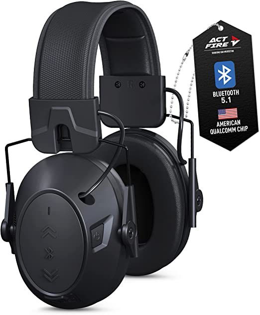 ACTFIRE Shooting Ear Protection Hearing Protection for Shooting Elite Designed Bluetooth Noise Reduction 24dB