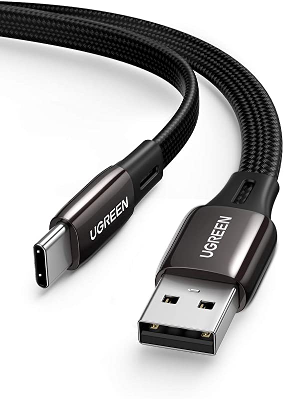 UGREEN USB C Ladekabel Quick Charge 3.0 flaches Kabel USB C Schnellladekabel kompatibel mit Galaxy S21 S20 S10 S9 S8 A51 A20e A21s Z Flip, Huawei P30 Lite Xperia 10 II Mi 9 Redmi Note 9 usw. (2m)