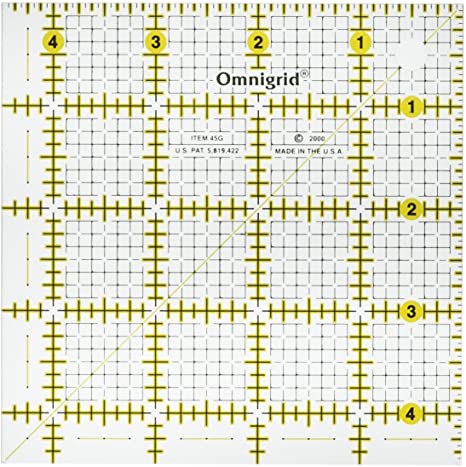 Omnigrid R45G 4-1/2-Inch by 4-1/2-Inch Grid Ruler