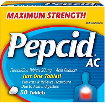 Pepcid AC Tablets Maximum Acid Reducer 50 ea ( Pack of 2)