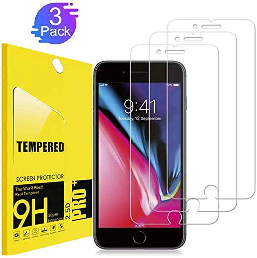 [3Pack] iPhone 8 Plus Screen Protector,OLINKIT [9H Hardness] [Anti-Scratches] [Anti-Fingerprint] Tempered Glass Screen Protector Compatible iPhone 8 Plus