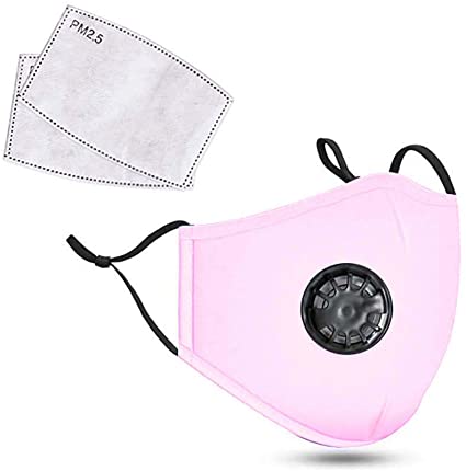 SELINK Outdoor Face Protective Breathing with Activated Carbon Filters Anti-Smog Washable Reusable Mouth Protection Pink