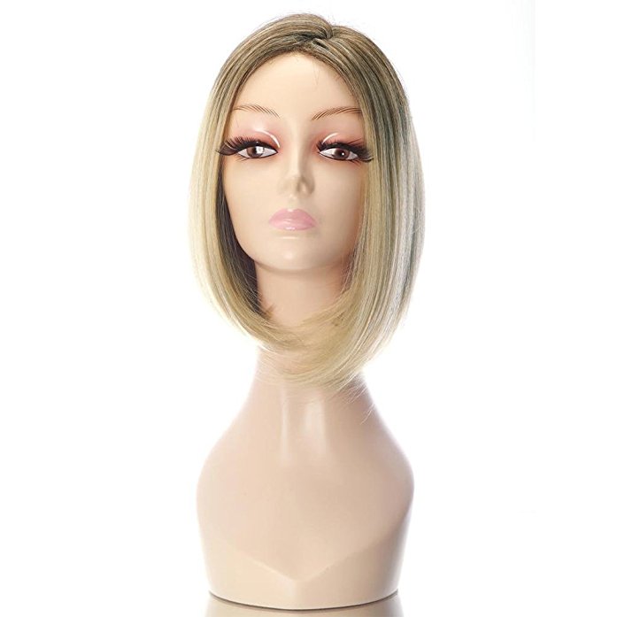 Rabbitgoo® Short Straight Light Golden Wig High Quality Full Cap Cosplay Blonde Wig for Women with Wig Cap