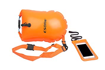 ESONE Swim Buoy - Open Water Swim Buoy Flotation Device with Dry Bag and Waterproof Cell Phone Case for Swimmers, Triathletes, and Snorkelers. Floats for Safer Swims 15L