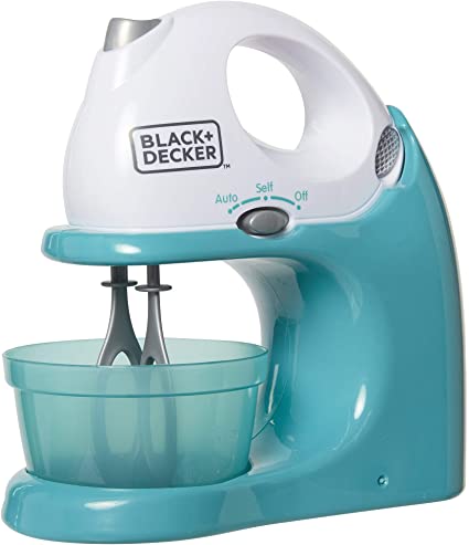 BLACK DECKER Junior Hand Mixer Role Play Pretend Kitchen Appliance for Kids with Realistic Action, Light and Sound - Plus Mixing Bowl and Two Mixing Modes for Imaginary Cooking Fun