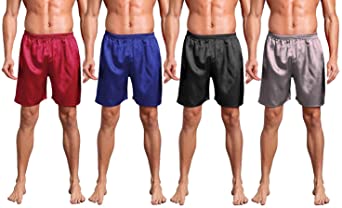speerise Mens Silk Satin Boxers Shorts Underwear Sleep Pajama Lounge Shorts