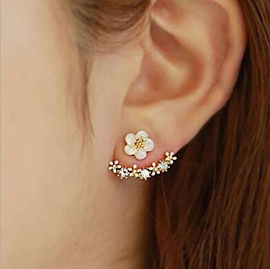 bestwishes2u Little Daisy Flower After Hanging Stud Earrings for Lady Women Girls