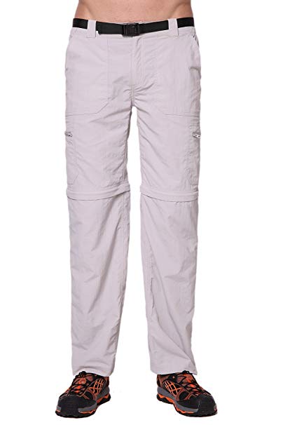 Trailside Supply Co.. Men's Standard Quick-Dry Convertible Nylon Trail Pants with Zip-Off Short