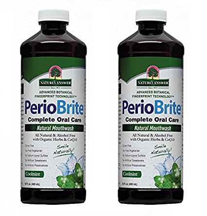Nature's Answer Periobrite Alcohol-Free Mouthwash, Cool Mint, 16 Ounce, 2 Count