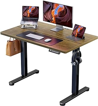 ErGear Height Adjustable Electric Standing Desk, 40 x 24 Inches Sit Stand up Desk, Memory Computer Home Office Desk (Espresso)