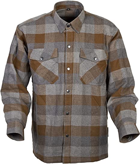 Scorpion Covert Flannel Reinforced/Kevlar Lined Protective Shirt (Tan/Brown, X-Large)