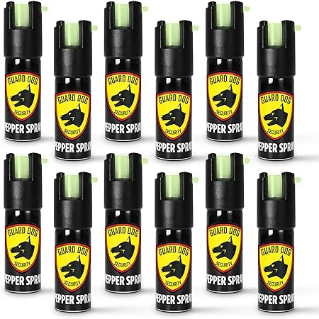 Guard Dog Security Pepper Spray Glow in The Dark - Quick Release, UV Dye, Twist Top - Compact Size, Police Grade Formula - Best Self Defense Tool for Women - Up to 16 Feet