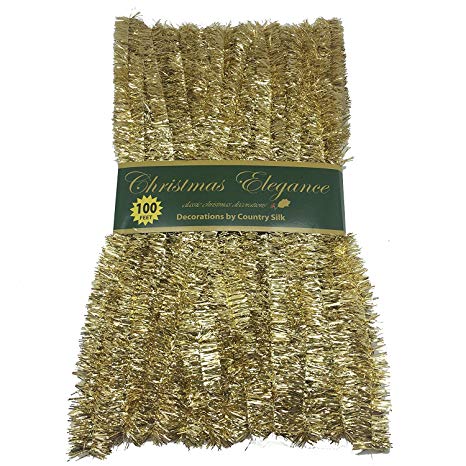 100 FT Commercial Length Christmas Garland Classic Christmas Decorations, Gold