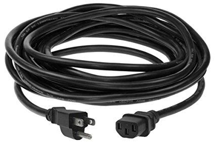 SF Cable, 15ft 16 AWG Universal Power Cord - IEC320 C13 to NEMA 5-15P SJT 13A