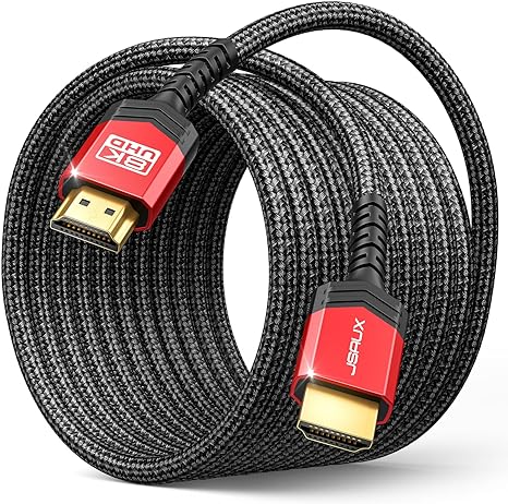 JSAUX Long HDMI Cable 25FT 48Gbps 8K & 4K HDMI2.1 Ultra High Speed Cord (8K@60Hz 7680x4320, 4K@120Hz) eARC HDR10 HDCP 2.2 & 2.3 3D, Compatible for PS5/PS4/X-Box/Roku TV/HDTV/Blu-ray/LG/Samsung QLED