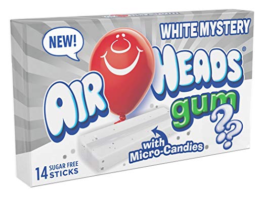 AirHeads Candy Sugar-Free Chewing Gum with Xylitol, White Mystery, 14 Stick Pack (Bulk Pack of 12)