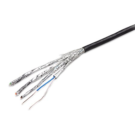 Cable Matters In-Wall Rated (CM) Cat6a Shielded (SSTP/SFTP) Ethernet Cable in Black 1000 Feet