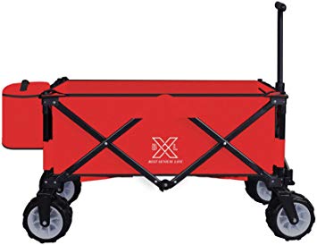 BXL Folding Wagon Cart Collapsible Utility Camping Canvas Fabric Sturdy Portable Rolling Lightweight Buggies, Outdoor Garden Sport Picnic Heavy Duty Shopping Cart Wagons