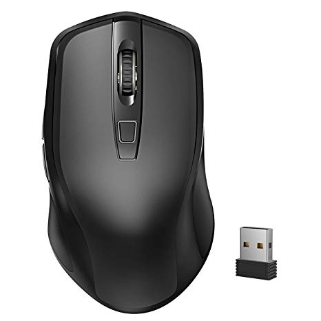 Yantop Wireless Mouse, 2.4G Full Size Ergonomic Cordless Mouse with 6-Button 3 Adjustable DPI, USB Nano Receiver, Power ON-Off Switch, Large Computer Mouse Wireless for Laptop, PC, MacBook, Notebook