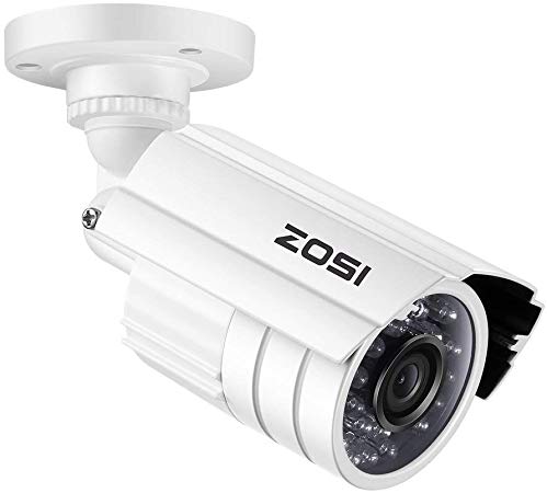 ZOSI 720P HD 1280TVL Hybrid 4-in-1 TVI CVI AHD 960H CVBS CCTV Security Camera 24PCS IR-LEDs 65ft Day Night Vision Weatherproof Aluminum Metal Housing Bullet Surveillance Camera White