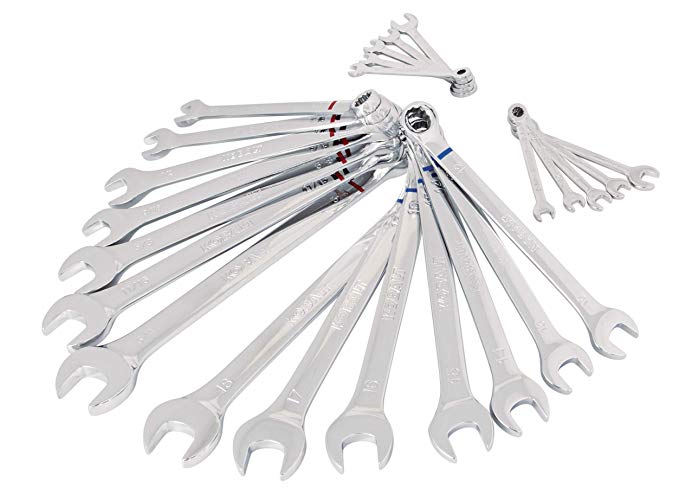 Kobalt 747428 24-Piece Combination Wrench Set, Inch/Metric