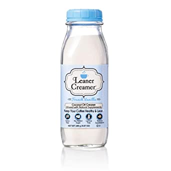 Leaner Creamer, Non-Dairy Coffee Creamer - Sugar Free, Low Calorie, Coconut Oil, Paleo, Keto, Gluten Free, Healthy Weight Loss, Fat Burning. 9.87oz Bottle (French Vanilla)