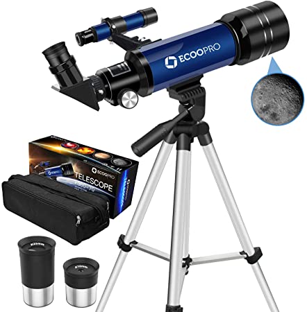 Telescopes for Kids Beginners,70mm Astronomy Refractor Telescope with Adjustable Tripod & Carry Bag Portable Travel Scope for Adult Children (Blue)