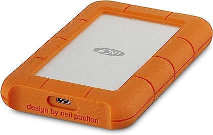 LaCie Rugged USB-C 1TB External Hard Drive Portable HDD USB 3.0 Shock Dust Rain Resistant STFR1000800 (Renewed)