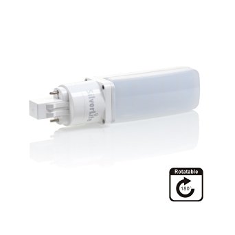 Silverlite LED PL Bulb GX23 Base,7w(18watt CFL Equivalent),Hybrid,700LM,Warm White(3000k),Driven by 120-277V and CFL Ballast,Horizontal Recessed,140° Beam Angle,Rotatable 180°,UL Listed
