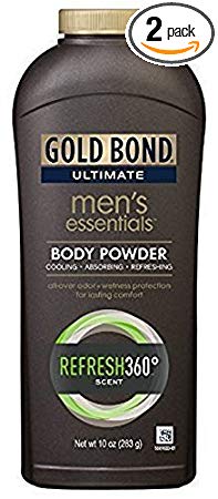 Gold Bond Ultimate Men's Essentials Body Powder, 10 oz, Pack of 2