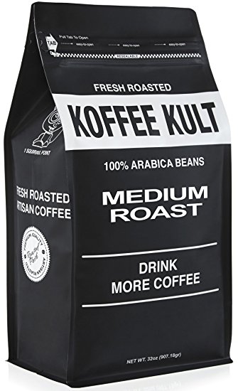 Koffee Kult Medium Roast Coffee (2 lb ground coffee) Highest Quality Delicious Coffee - Packaging May Vary