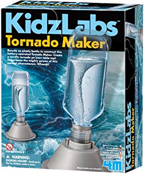 4M KidzLabs Tornado Maker Science Kit, DIY Weather Cyclone, Typhoon, Hurricane Weather - STEM Toys Educational Gift for Kids & Teens, Girls & Boys