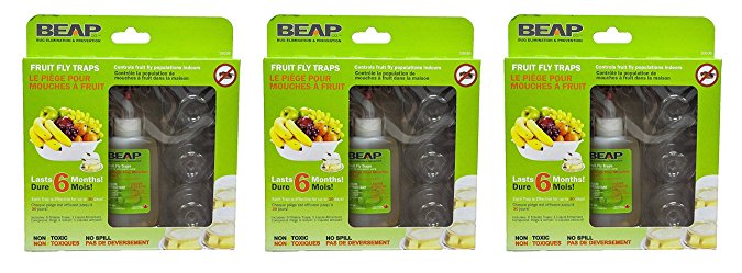 BEAPCO dtLJsi 6-Pack Drop-Ins Fruit Fly Traps, 3 Units