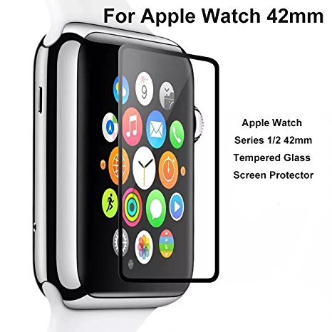 [2-Pack] Apple watch Series 1 Series 2 42mm Screen Protector - iTieTie [Ultra Thin 0.26mm] Premium Tempered Glass Screen Protector, High Defintion