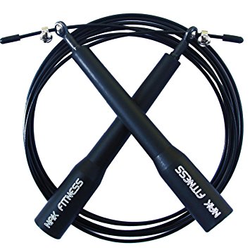 Speed Jump Rope with super-fast high-grade metal bearings, best for Boxing, MMA and endurance fitness training with this speed cable rope.