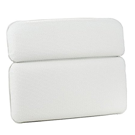 Bathtub Pillow, Halovie Bathtub Pillow with Strong Large Suction Cups Spa Bath Pillow PVC Foam Pillow for Neck Waterproof Bath Pillow (White)