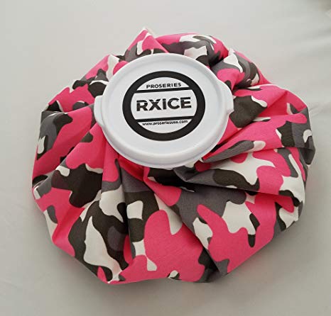 RxICE - 11" Large Reusable Ice Bag - 4" Super Wide Mouth - Hot and Cold Therapy - Pink Camo