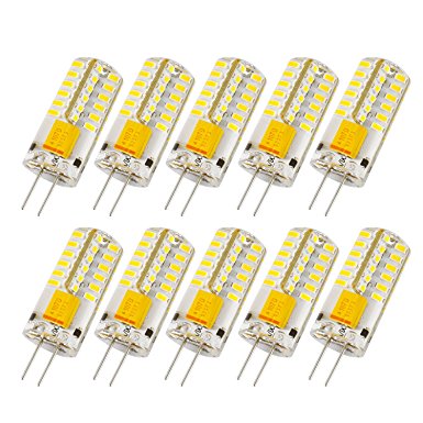 Liqoo 10pcs G4 3W LED Bulbs Light , 20W Halogen Bulbs Equivalent , AC DC 12V Warm White 3000K , 230 Lumen , 360 Degree Beam Angle , Pack of 10 Units